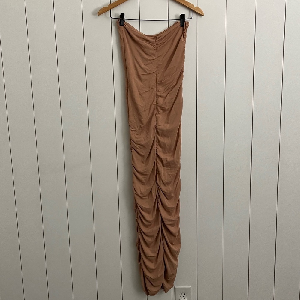 Zara Bodycon Tulle Strapless Midi Dress - Picture 4 of 5